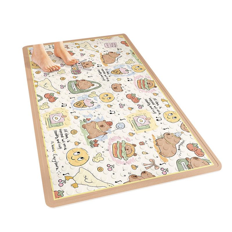 Милый мультяшный противоскользящий коврик для душа для купания детей, противоскользящий коврик с присоской для ванной комнаты, коврик для ног в туалете