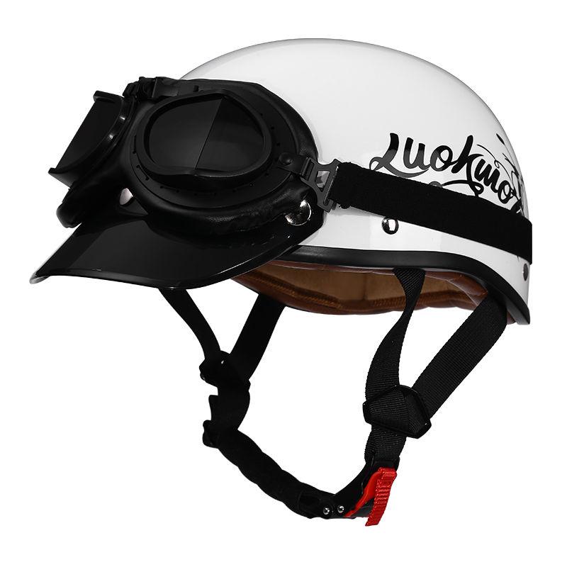 Retro Motorcycle Helmet, Men's Four Season Pedal Cruising Scoop Helmet, Safety Helmet, Women's Electric Half Helmet