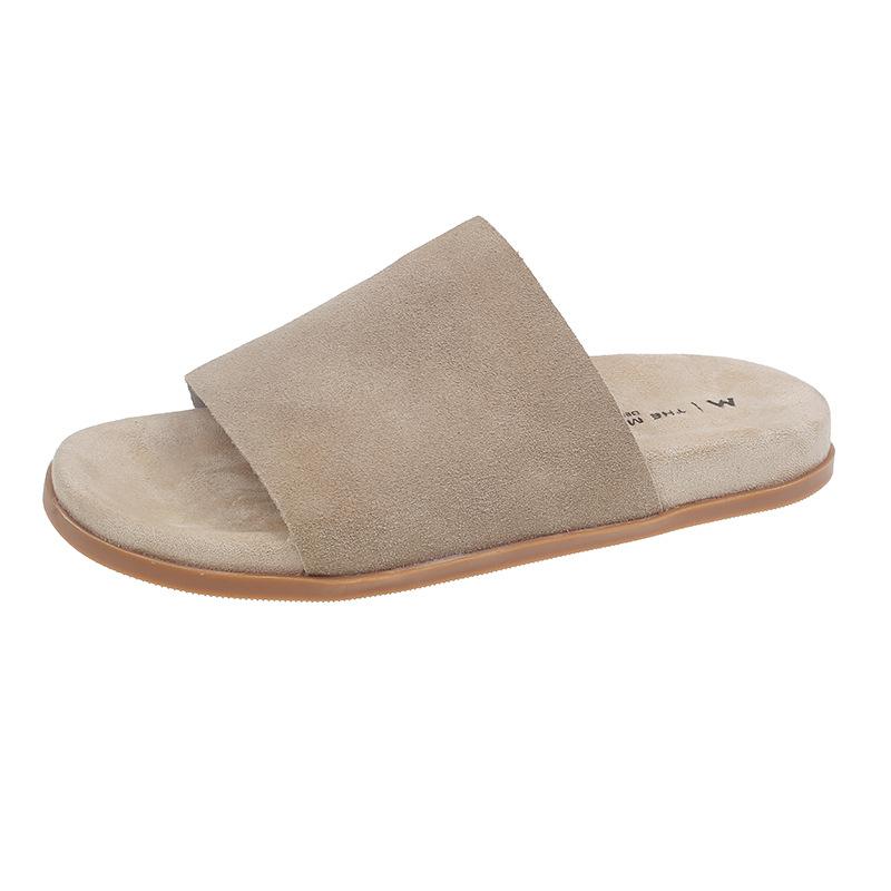 Retro One-word Slippers for Women To Wear Autumn New Fashion Lazy Shoes Platform Slippers