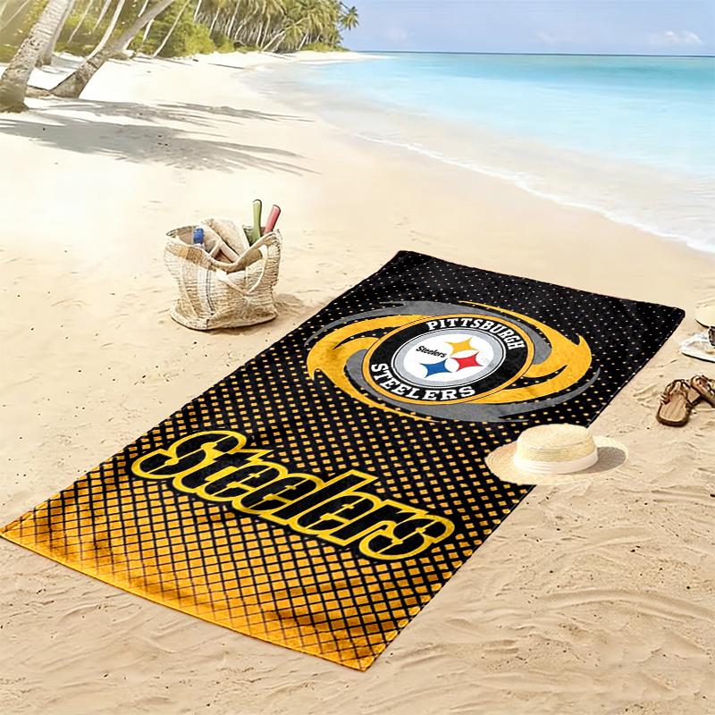Pittsburgh Steelers Print Beach Towel, Large Soft Quick Dry Towel for Beach Camping Swimming