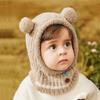 Plush Balaclava Pullover Hat Rabbit Kids Hooded Beanie Warm Ear Protection Scarf Cap  Outdoor