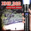 XHP360 High Power Flashlight Zoom Torch Rechargeable Flash Light Waterproof Lamp Outdoor Camping Lantern Fishing Light
