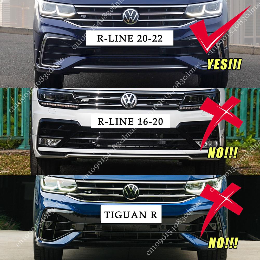 Для VW Tiguan MK2 R Line Facelift 2020 2021 2022 2023 Автомобильный Передний Бампер Разделитель Губа Спойлер Глянцевый Черный Диффузор Канард Комплект Обвеса