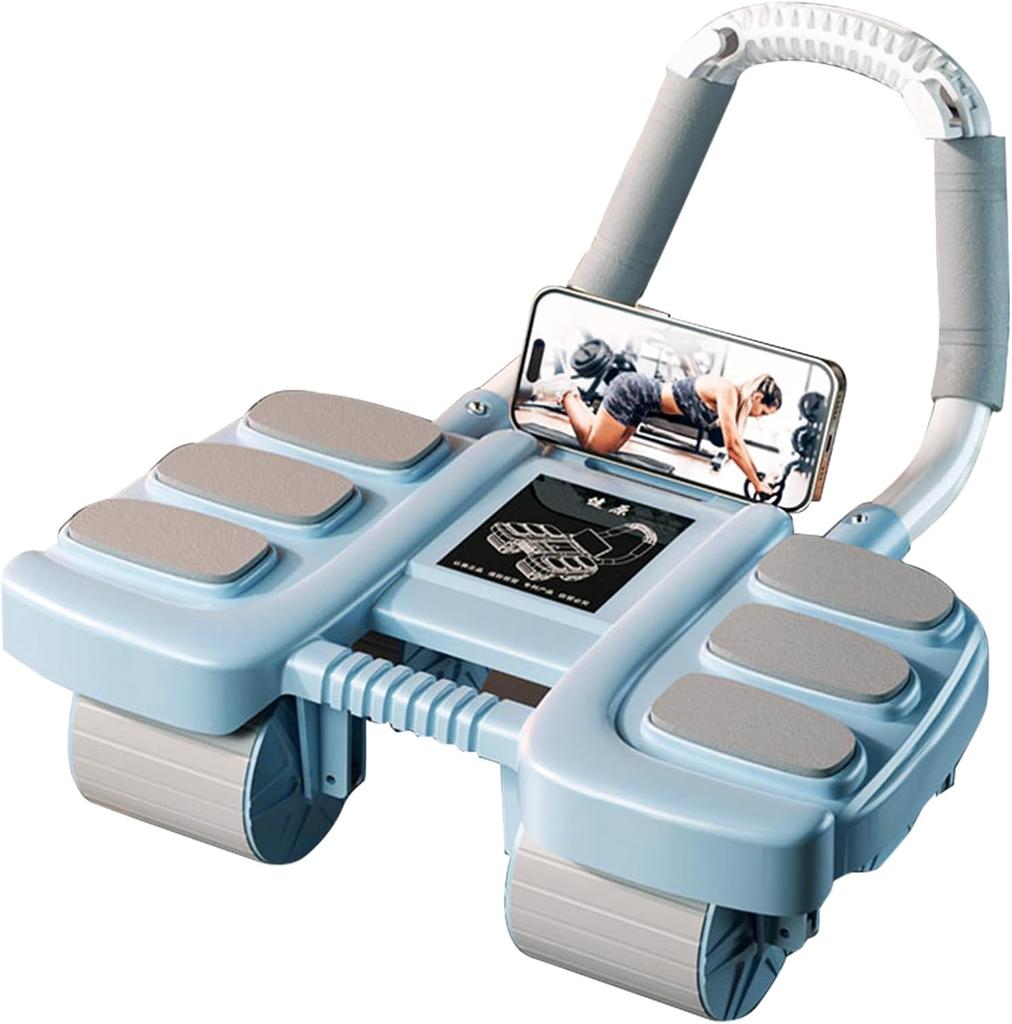 Automatic Rebound Abdominal Wheel Roller, The Upgraded Four-wheel Abdominal Wheel Core Workout Equipment Home Gym Abs Machine