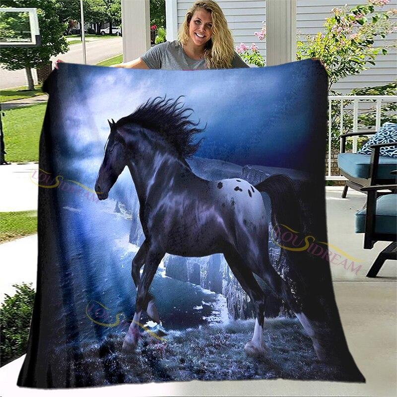 3D одеяло с скачущими лошадьми, фланелевое плюшевое одеяло для детей, одеяло из шерпа для девочек, пододеяльник для дивана, дорожное одеяло