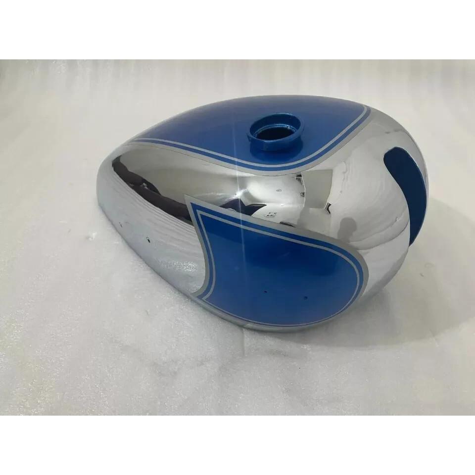 Непревзойденный хромированный и синий стальной бензобак с крышкой для Ajs Twin G9 G12