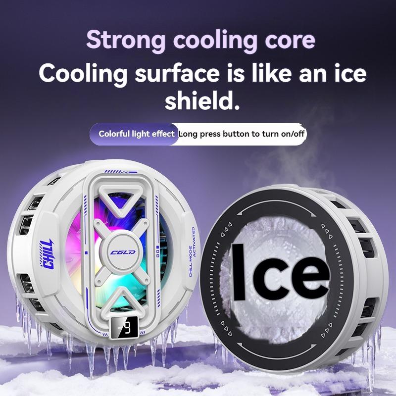 K51 AI Mobile Cooler Magnetic Back-clip Ice Cooling Radiator Digital Display RGB Light Gaming Cooler Temperature Control 6