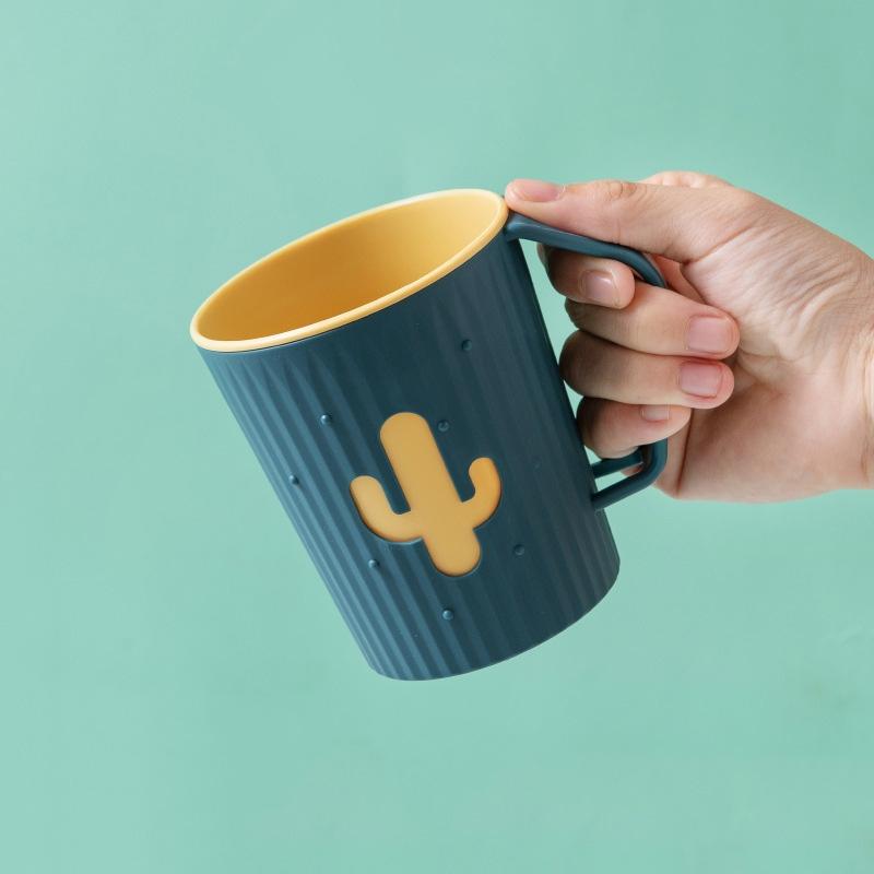 Стаканы для ванной комнаты, креативная чашка для полоскания рта в виде кактуса, пластиковая кружка для зубов, бытовая кружка для воды, для дома и путешествий, простой держатель для зубных щеток