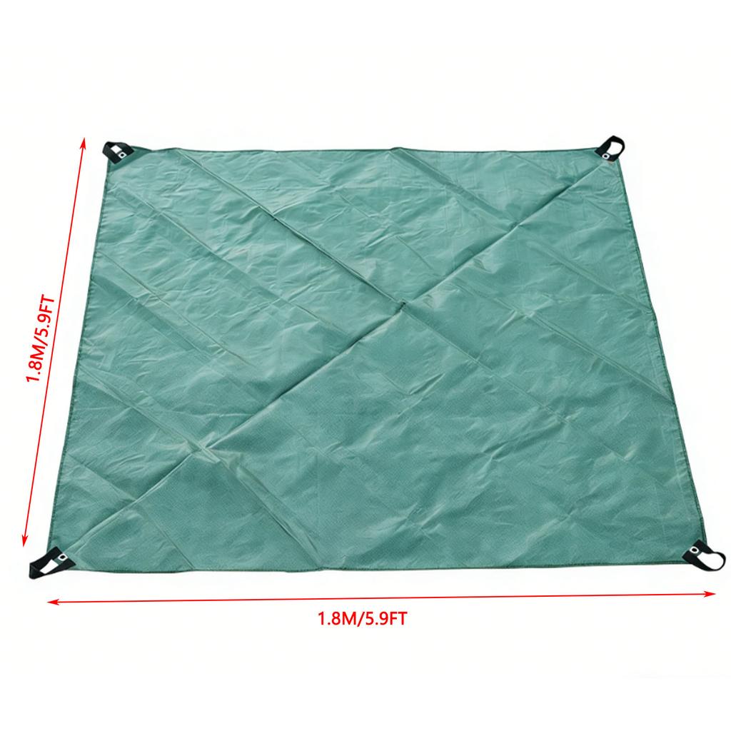 Garden Leaf Tarp Waterproofing Thick Large Size Multifunctional Foldable Yard Leaves Hauling Tarp Green 1.8x1.8m