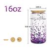 Bamboo Lids Mason Jar Cups 16oz(450ml) Capacity Break-Resistant Drinking Tumbler Double Layers Snow Globe Tumbler Wedding Party