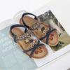 Flat Bottom Women's Sandals Summer Outwear Flower Water Diamond Sandals Open Toe Outward Wearing Beach Sandals for Women