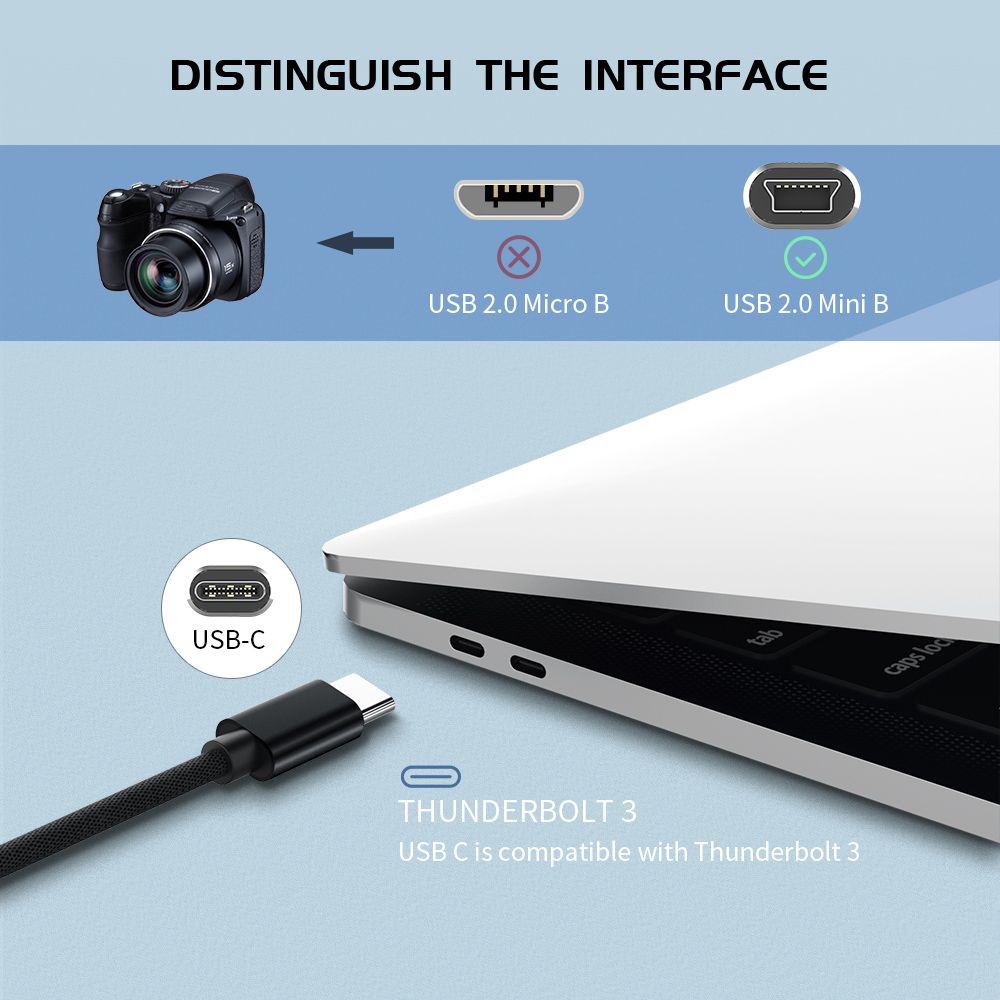 Кабель OTG для синхронизации данных цифровой камеры USB-C на Mini 5-контактный USB Type C на Mini USB кабель для быстрой зарядки