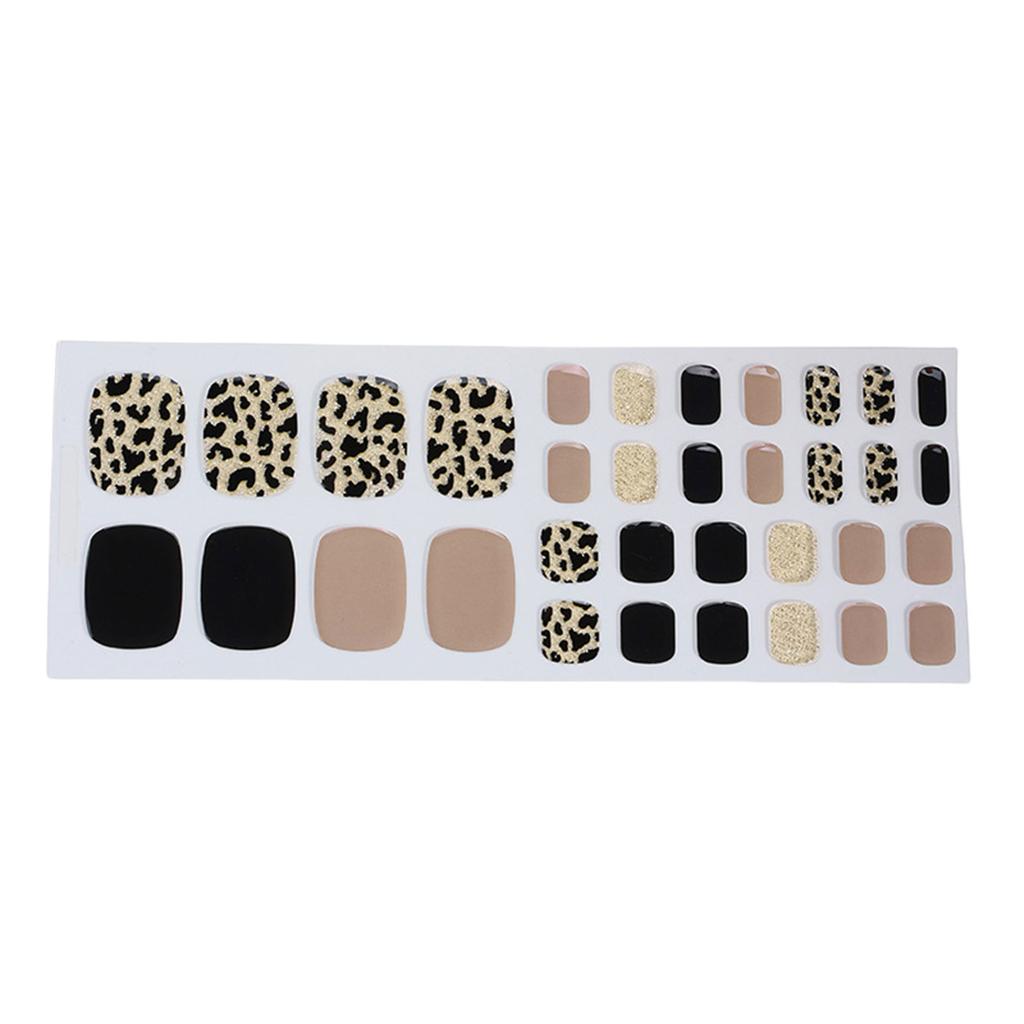 Glitter Nail Stickers Gel Nail Wraps for Toes Easy No Bake Designs with Glitter and Metallic Accents Nail File