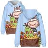 Мужские и женские толстовки LABUBU Streetwear Harajuku Casual Cartoon Printed Hooded Pullover Sweatshirts