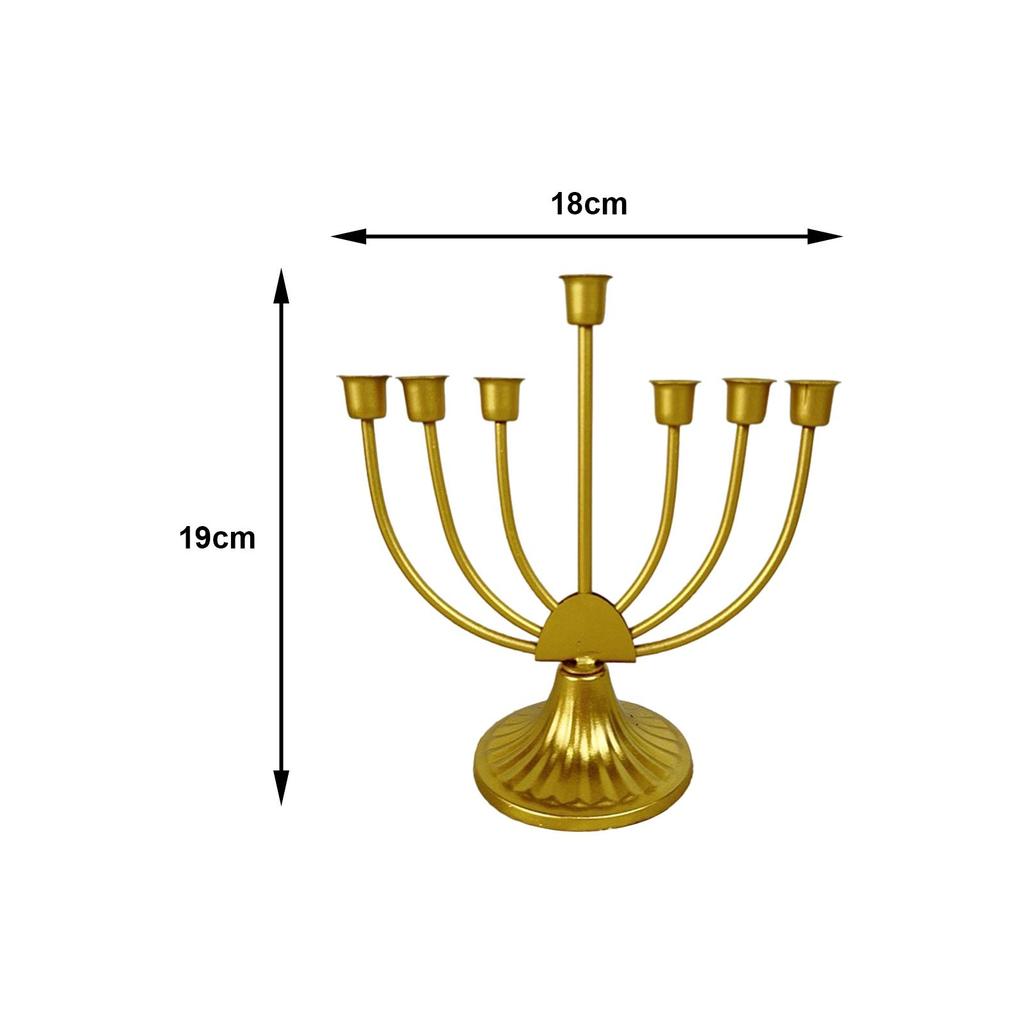 Table Je Candlestick Holder Wide Sturdy Base Hanukkah Decoration Menorah for Shelf Cabinet Fireplace Living Room Desk
