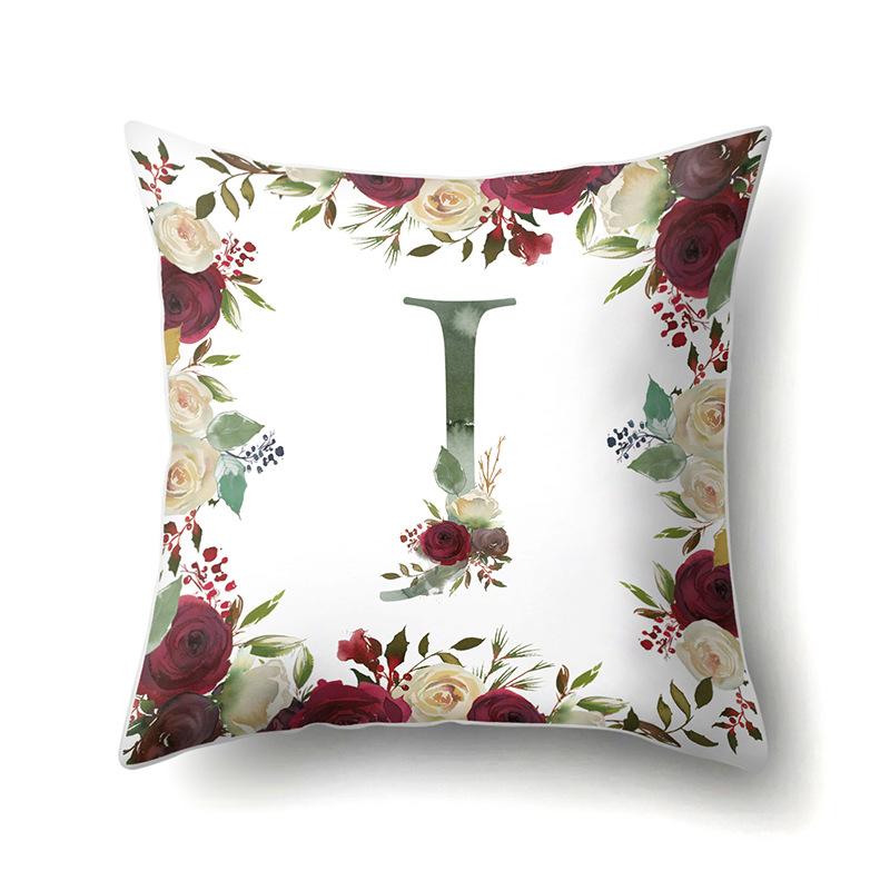 Полиэстеровая наволочка Американский Ретро Цветок Растение 26 Английских Букв Наволочка для Подушки Автомобильная Наволочка