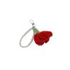 Korean-Style Pearl Chain Crochet Carnation Keychain - Mother's Day Gift Accessory