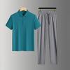 Summer Men's Short Sleeve Casual Lapel Collar Ice Breathable Versatile