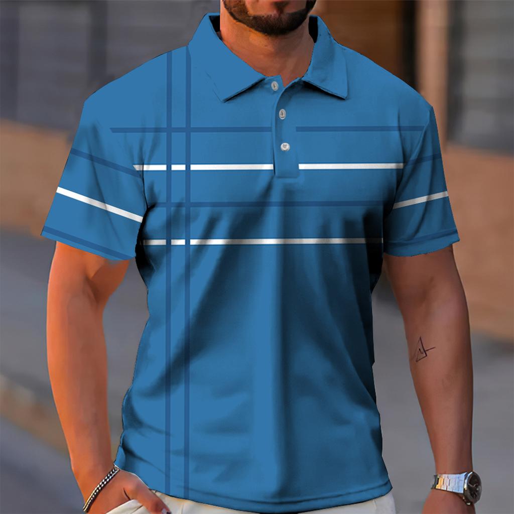 Men's Golf Shirt Casual Sports V Neck Ribbed Collar Short Sleeve Fashion Casual Solid Color Plain Spring & Summer Regular Fit
