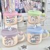 Милая кружка для щенков, кружка для пары, бытовая чашка для воды, девчачья керамическая кружка высокого качества с крышкой и ложкой, подарок на день рождения