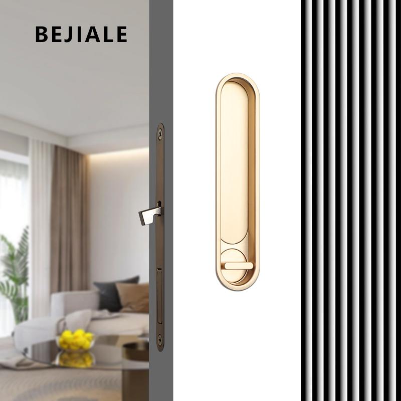 Pocket Door Wooden Sliding Door Lock Sliding Door Lock With Side Handle Balcony Kitchen Bathroom Invisible Door Hook Lock