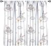 Cartoon Blue Bear Curta For Boys,Watercolor Little Cute Animal Aircrafts Hot Air Balloons Rainbow Window Drapes For Baby Boys