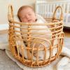 Retro Woven Basket 1pc Newborn Baby Photo Posing Props Doll Toy Assisted Tool Studio Photography Supply for Infant Boys Girls
