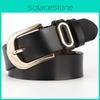 Womens Genuine Leather Belt With Decorative Buckle For Fashionable Streetwear And Work