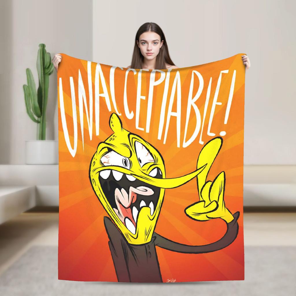 Lemongrab Unacceptable Flannel Blanket Spring Warm Soft Throw Blanket for Kids Adult Home Decor Graphic Bedspread Sofa Bed Cover