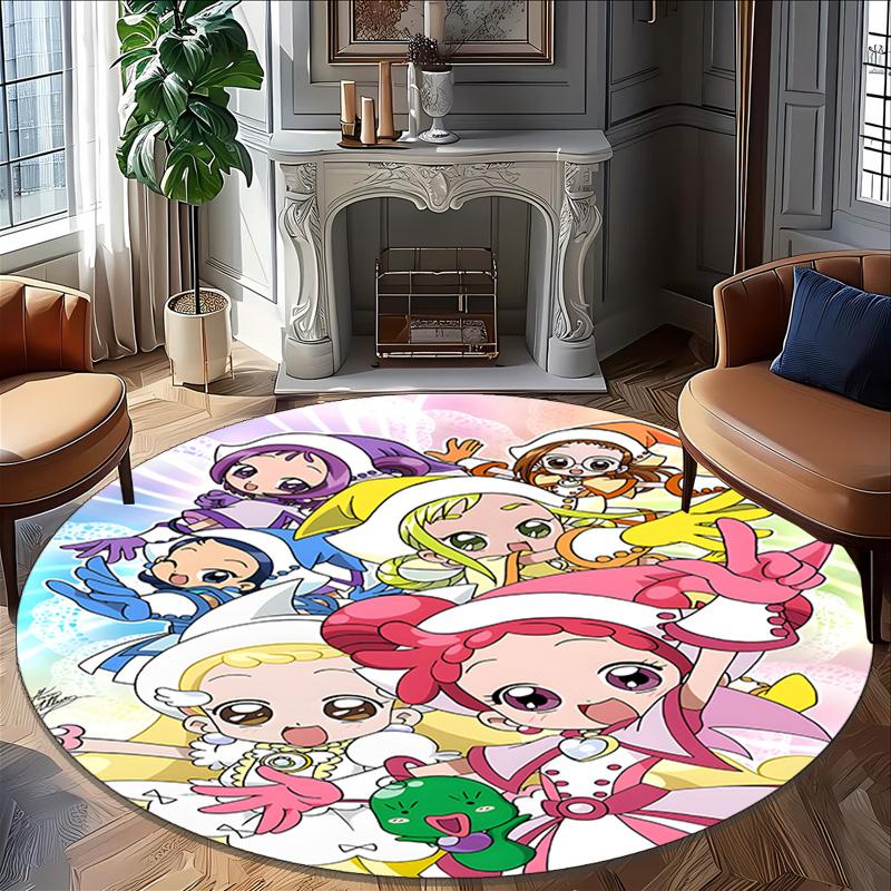 1pc DoReMi1 Print Round Carpet Chair Round Carpet Suitable for Bedroom Living Room Home Decorative Carpet