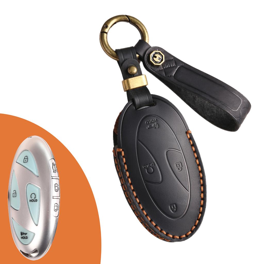 Современный чехол для ключа автомобиля ручной работы из натуральной коровьей кожи, высококачественный, ретро, защитный чехол-сумка с пряжкой