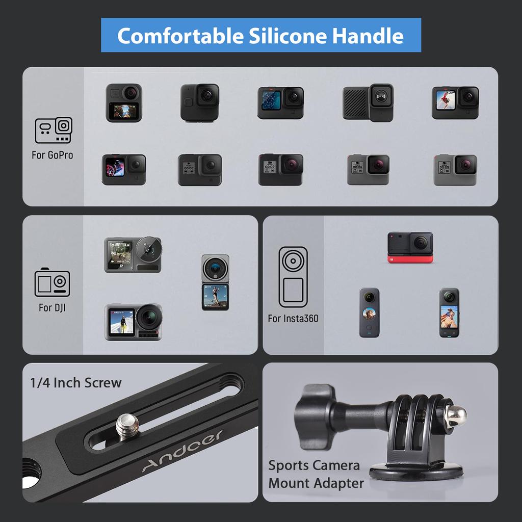 Andoer Sports Camera Underwater Diving Rig Handheld Stabilizer for Action Camera Cage Dive Rig with Cold Shoe Mounts