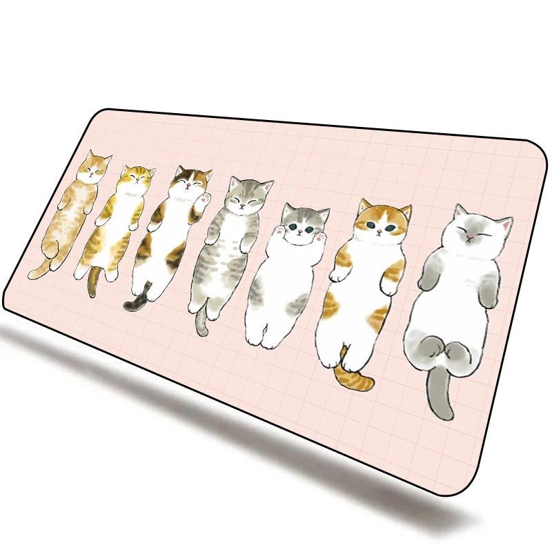 Кавайный Кот Игровой Коврик для Мыши Геймерский Нескользящий Mausepad Компьютерные Аксессуары Коврик для Стола Коврик для Мыши Коврики Клавиатура ПК Шкаф XXL