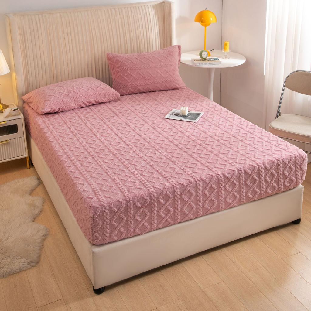 Фланелевые простыни, модные, однотонные, жаккардовые, удобные, мягкие, эластичные, утолщенные, теплые, пылезащитные, чехлы для матрасов