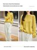 2026 Autumn/Winter Women's Marled Cashmere Wool Knit Sweater - Round Neck, Long Sleeve, Brushed Loose Fit