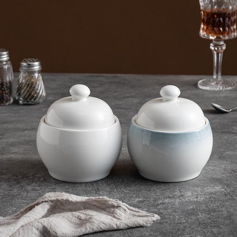 Round Ceramic Stew Pot With Lid For Bird Nest Soup Steamer Bowl Egg Custard Cup Kitchen Tableware Home Hotel Serving Dish