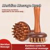 Circular Tooth Abdomen Massager Sandalwood Head Massage Comb  for Relieve Stress and Relax