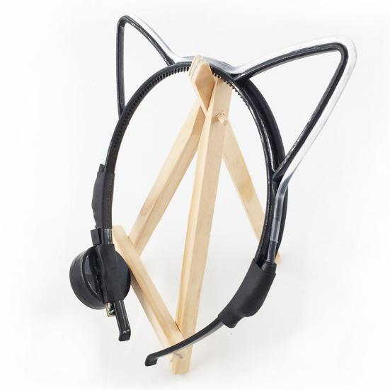 LED Light Cat Ear Hair Hoop Plastic Headband with Anti-Slip Design Men Women Bar Nightclub Hairband Hair Accessory