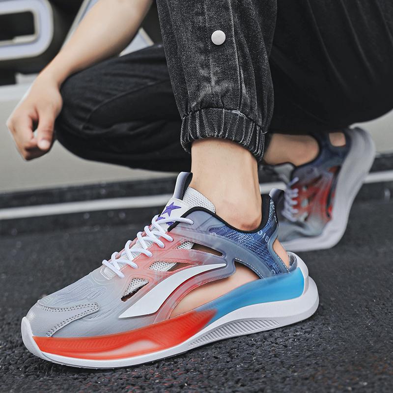 Мужские спортивные сандалии, летние женские пляжные туфли, белые школьные сетчатые кроссовки для бега, парная обувь, дышащие, большого размера