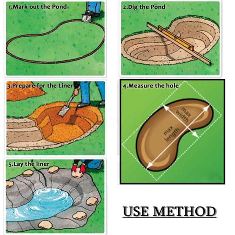 3X2 м облицовка пруда с рыбой, садовые бассейны, армированная мембраной HDPE, гарантия, ландшафтный дизайн