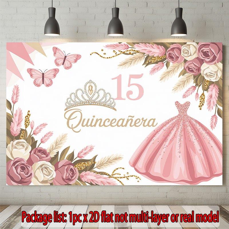 Party Backdrop Flat Quinceaera Events Wedding Coming Ceremony Four Season Entryway Photo Booth Background Front Door Decor