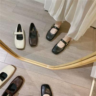 Туфли Мэри Джейн с мягкой подошвой, на низком каблуке, с квадратным носком, одинарные туфли, женские весенне-осенние новые модели