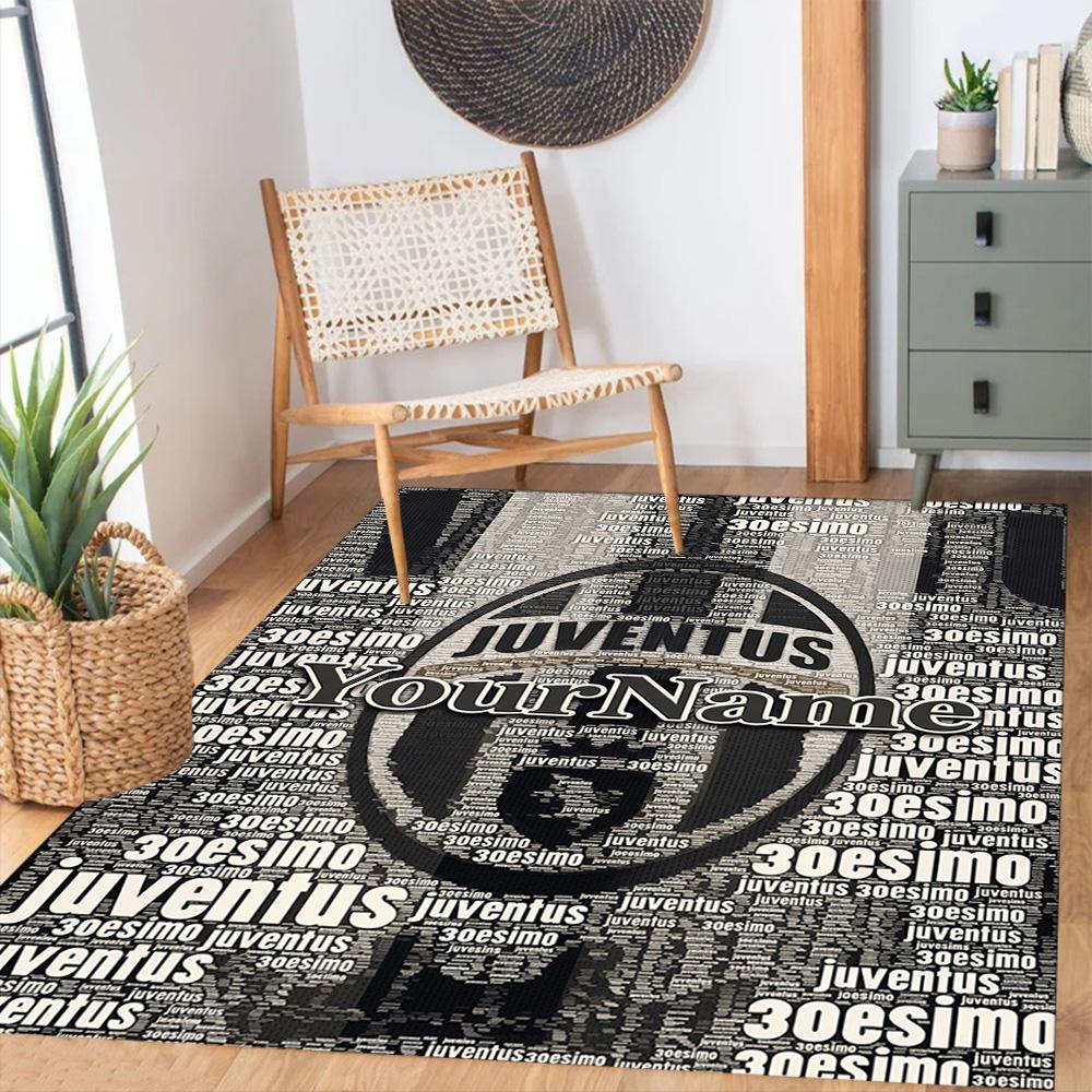 Juventus Customize Text Floor Mat Design for Dining Room Foyer Decorate room Hallway Antislip Carpet Anime Office Decor Wedding Party Gift