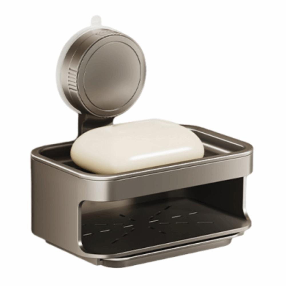 Space Saving Suction Cup Soap Dish Detachable Soap Drain Box Self Draining Soap Holder Household