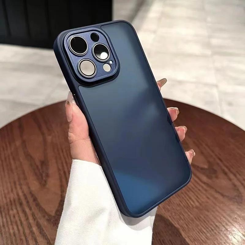 Роскошный противоударный матовый чехол для телефона для iPhone 15 14 13 12 11 Pro Max, прозрачный бампер