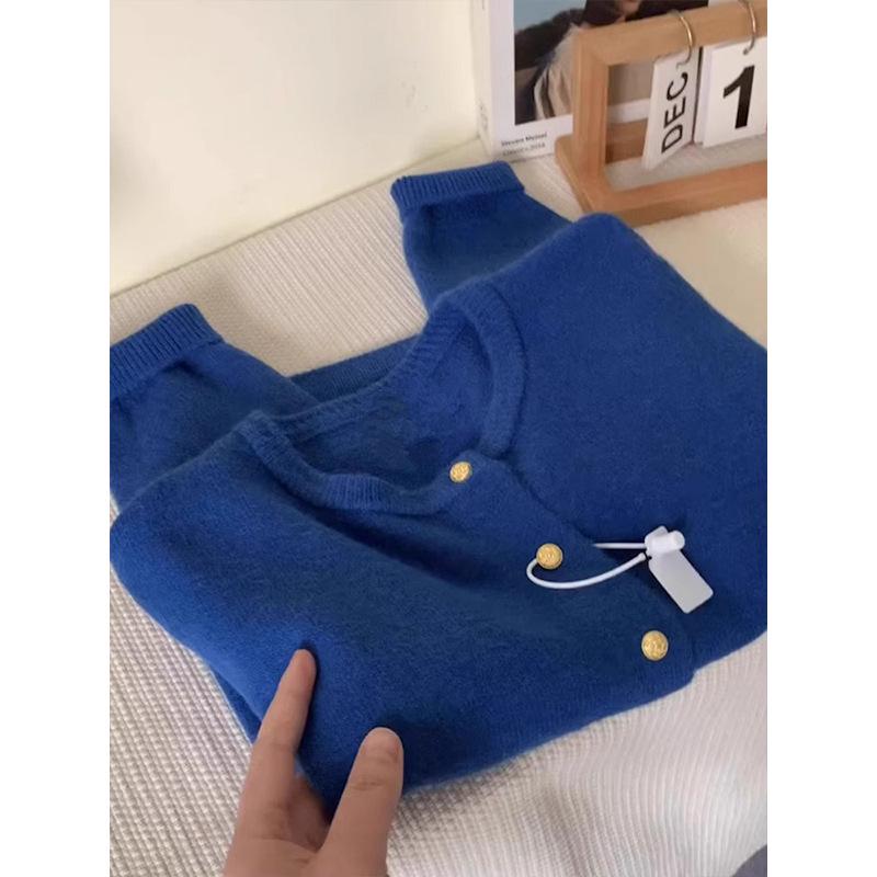 Autumn/Winter 2025 Solid Color Loose Button-Up Cardigan - Korean Style Women's Versatile Temperament Sweater