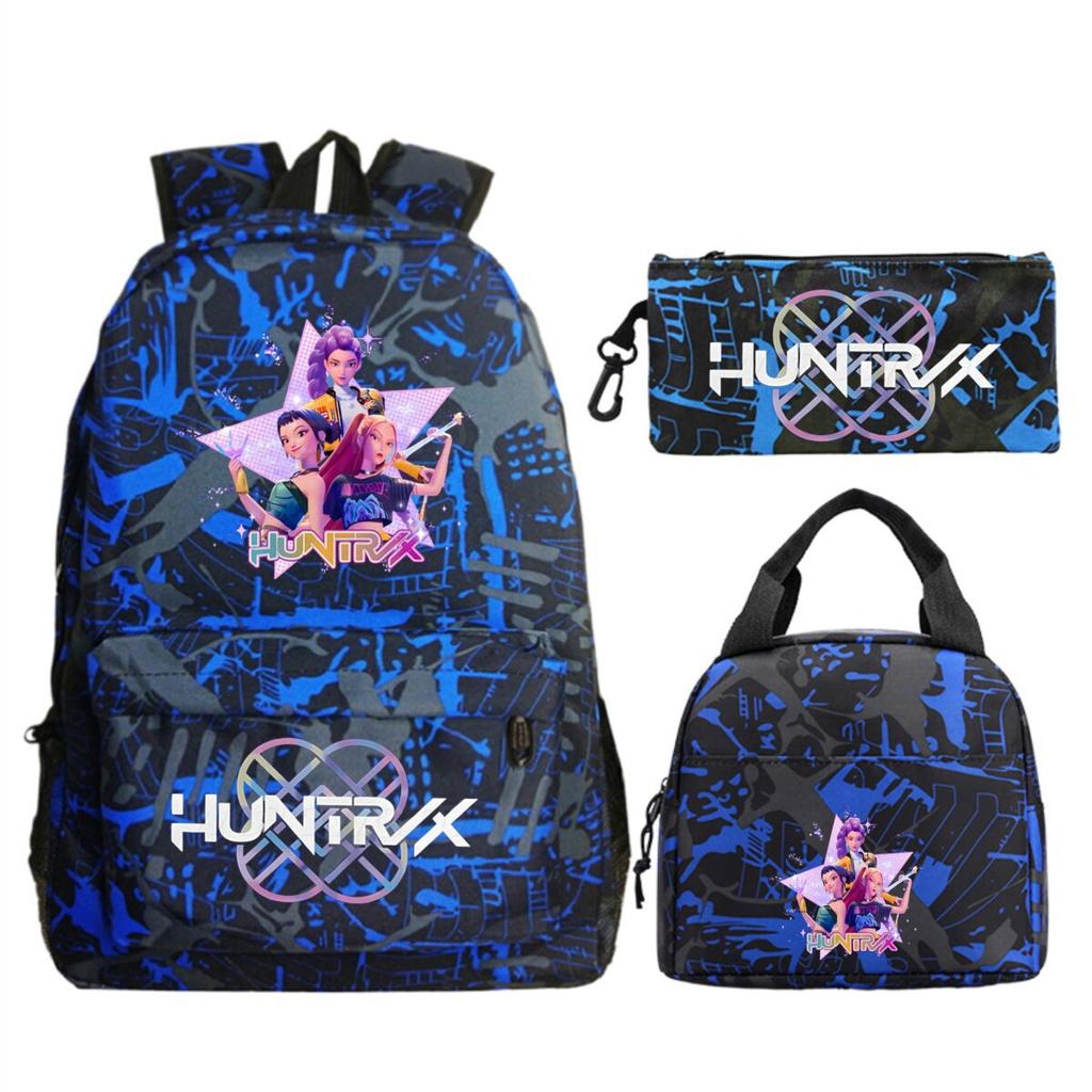Animation Cartoon Printing Trend Student School Bag Lunch Bag Stationery Pencil Bag Combination Three-Piece Set