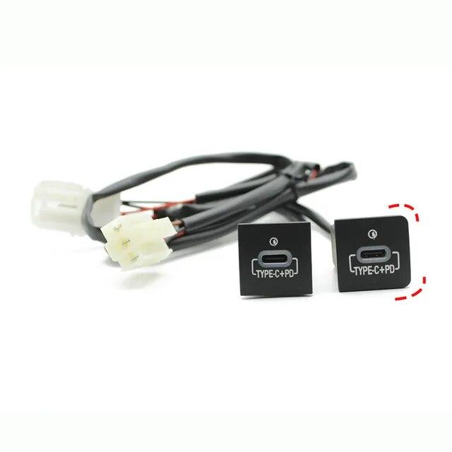 Автомобильное зарядное устройство USB PD Quick Charge QC3.0, адаптер для зарядки телефона, кнопка розетки для VW Golf 6 MK6 Jetta 5 Scirocco 2006-2012