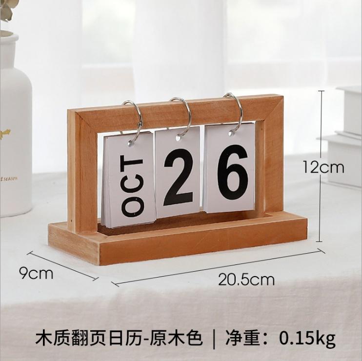 Fashion Wooden Desk Table Calendar Page Wood Count Down Sign Calendar Home Office Decorative Supplie