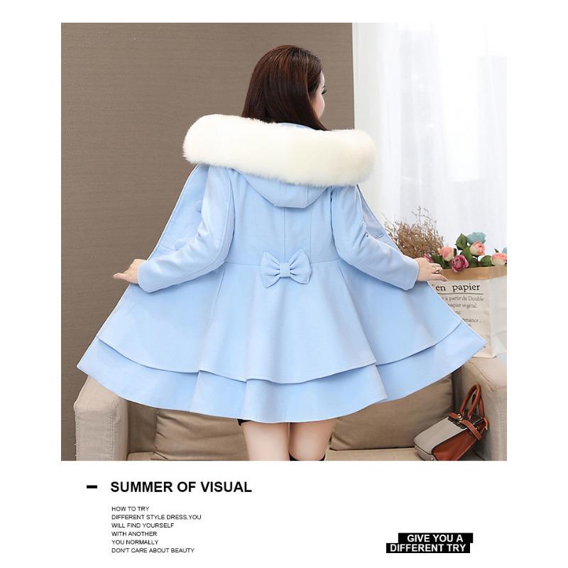 For Women Fur Collar Woolen Coat Coat Korean Version Slim Fit
